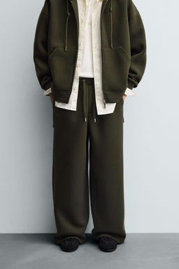 WIDE-LEG NEOPRENE EFFECT TROUSERS - Zara фото 2