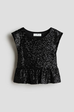 Top de lentejuelas con peplum - H&m фото 3