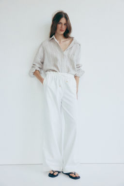 Pantal?n ancho con cintura paper bag - H&m фото 7