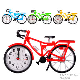 Часы настольные Велосипед 22х7,5х12,5 см / 7695-1 /уп 144/микс
