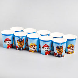 Цена за 10 шт. Стакан одноразовый бумажный «С Днем Рождения!», 250 мл, Щенячий патруль