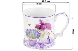 Набор кружек 2 пр. 380 мл 12,3*9*9 см "Лаванда" фарфор NEW BONE CHINA