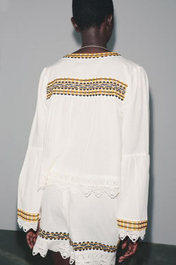 ZW COLLECTION EMBROIDERED SHIRT - Zara фото 15