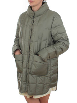 H24-328 GREEN Куртка пуховая облегченная женская (белый утиный пух) - Фабричный китай фото 5