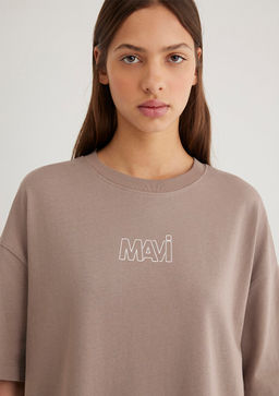 Mavi Logo Bask?l? Bej Tisort  фото 5