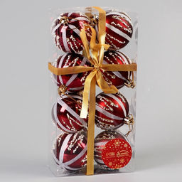 Ёлочные игрушки Маскарад, шары новогодние, d=5.5 см, набор 8 шт., бордовый - Зимнее волшебство фото 3