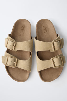 SANDALIA HEBILLAS PIEL / Marr?n Arena - Zara фото 4