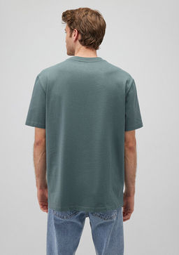 Cep Detayl? Yesil Basic Tisort - Mavi фото 4