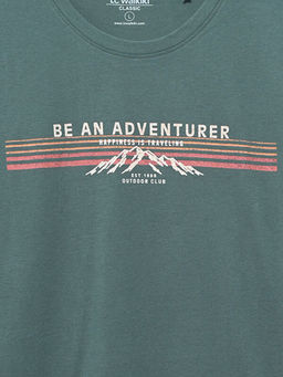 Bisiklet Yaka Bask?l? Erkek Ti??rt