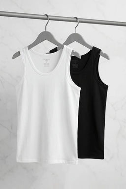 Siyah - Beyaz Basic 2li Paket Ic Giyim Atlet