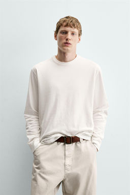 CAMISETA LIGHTWEIGHT MANGA LARGA / Blanco - Zara фото 2