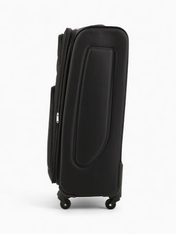 Чемодан на колёсах Royalbag большой 104 л (L), на молнии, с увеличением, кодовый замок, 4 колеса, чёрный