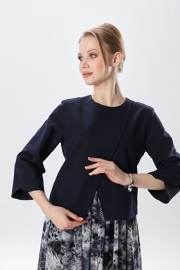 Платье NIKVA н1007-2 индиго и серая абстракция  фото 2