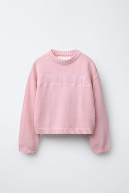 JERSEY PUNTO TEXTO BORDADO / Rosa pastel - Zara фото 3
