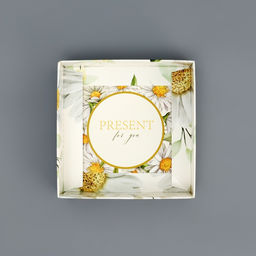 Цена за 5 шт. Коробка сборная с PVC крышкой, Ромашки, 10?10?10 см