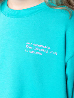 VILATTE / Свитшот из премиального футера с принтом для девочки фото 3