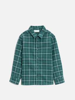 ACOOLA /Сорочка верхняя детская для мальчиков Larsen зеленая клетка фото 3