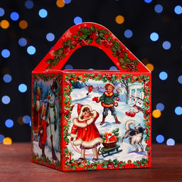 Цена за 5 шт. Подарочная коробка Кубик большой Винтаж120х120х120 (+60) - Simaland фото 3