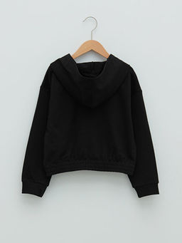 Kap??onlu Bask?l? Uzun Kollu K?z ?ocuk Sweatshirt - Waikiki фото 2