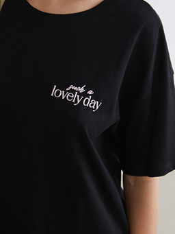 Bisiklet Yaka Nak??l? Kad?n Pijama Tak?m?