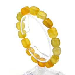 Браслет из агата тонированного прямоугольник 9*12мм цв.желтый