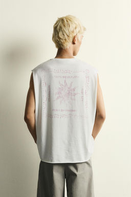 CAMISETA TANK ESTAMPADO LAVADO / Blanco roto - Zara фото 3