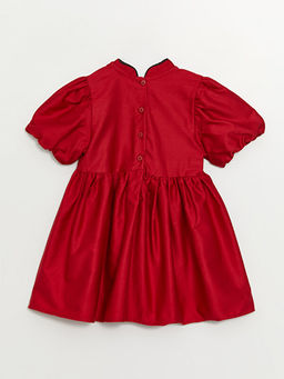 Dik Yaka K?sa Kollu K?z Bebek Elbise
