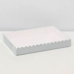 Цена за 5 шт. Коробка для печенья, серебряная, 22×15×3 см