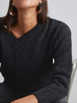 V Yaka Oversize Kad?n Triko Kazak