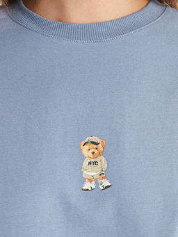 Bisiklet Yaka Bask?l? Kad?n Sweatshirt Tunik