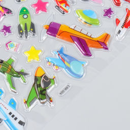 Цена за 3 шт. Объёмные наклейки для декора «Транспорт», пластик, 14.5×22 см