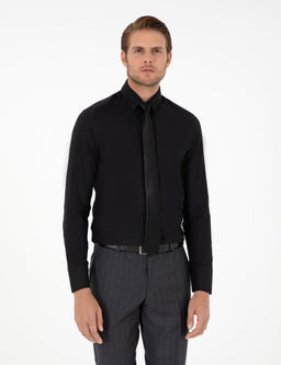 Siyah Slim Fit Uzun Kollu G_mlek