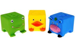 Играем вместе. Игрушка для купания "3 кубика" (ABС) пищалка, в сетке арт.LNX27-28-32