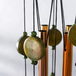 Музыка ветра «Птица на ветке с цветком», металл, 4 трубочки, 55×9.5×9.5 см