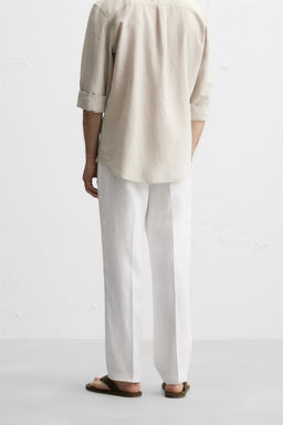 100% LINEN PLEATED TROUSERS - Zara фото 3