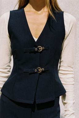 CREPE TOP WITH BUCKLES - Zara фото 10