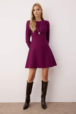 Murdum Etegi Volanl? Duz K?sa / Mini Dokuma Elbise TWOAW26EL00184