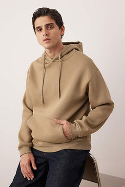 Koyu Vizon Basic Oversize/Geni_ Kesim Kap__onlu __i Polar/S_cak Tutan Sweatshirt TMNAW21SW2005 - Trendyolmilla фото 2