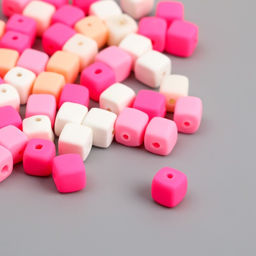 Бусины для творчества PVC «Кубики. Нежная пастила», набор 62 шт., 0.6×0.6×0.6 см