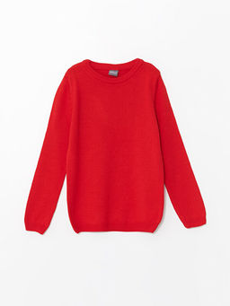 Bisiklet Yaka Basic Uzun Kollu K?z ?ocuk Triko Kazak