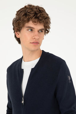 Мужской темно-синий базовый трикотажный кардиган - U.s. polo assn фото 2