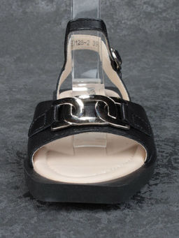 08-PED128-2 BLACK Босоножки женские (натуральная кожа)