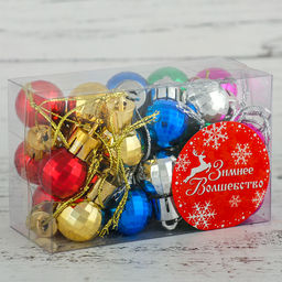 Ёлочные игрушки Диско, шары новогодние, d=2 см, набор 24 шт., МИКС - Зимнее волшебство фото 2