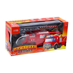 Машина Пожарная, стреляет водой, световые и звуковые эффекты, русская озвучка, работает от батареек - Автоград фото 8