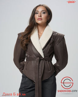 Дублёнка женская с поясом - Bruno фото 2