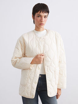 Bisiklet Yaka Oversize Kapitone Kad?n ?i?me Mont