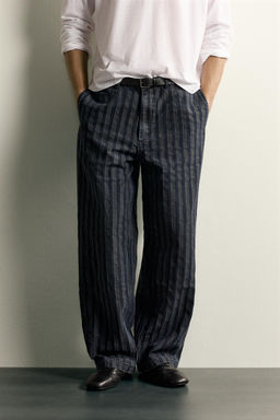 PANTAL?N CHINO RELAXED FIT RAYAS / Azul - Zara фото 2