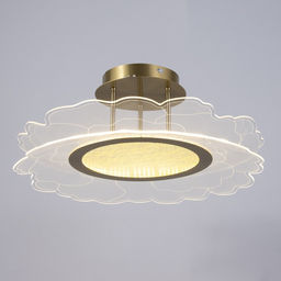 Люстра BayerLux «Грация», LED, 48 Вт, 3000-6000К, золото, 50×50×7-150 см
