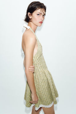 VESTIDO HALTER ESTRUCTURA / Verde - Zara фото 4