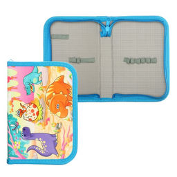 Пенал школьный на молнии, ткань 13×19.5 см «Динозаврики», 1 секция